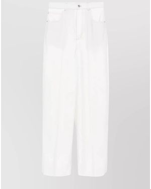 Bottega Veneta Wool Wide-Leg Trousers - White