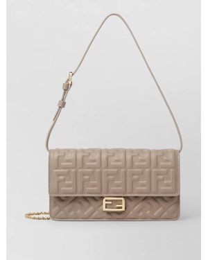 Fendi Chain Wallet Shoulder Bag Ff Motif - Multicolour