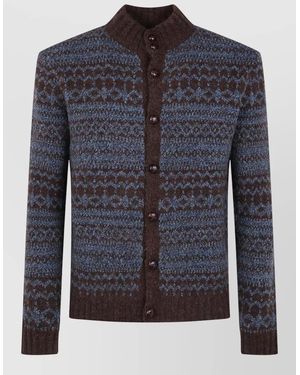 Ballantyne Turtleneck Cardigan - Blue
