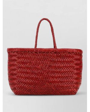 Dragon Diffusion Small Triple Jump Rectangular Woven Shoulder Bag - Red