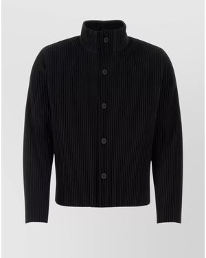 Homme Plissé Issey Miyake Pleated Cardigan - Black