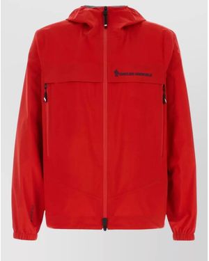 Moncler Gore Tex Shipton Hooded Windbreaker Jacket - Red