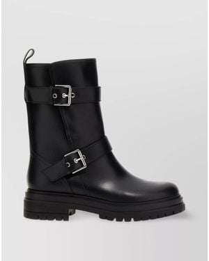 Gianvito Rossi Leather Ankle Boots - Black