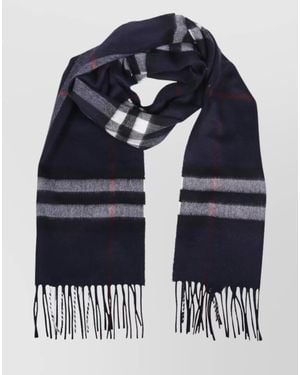 Burberry Cashmere Check Scarf - Blue