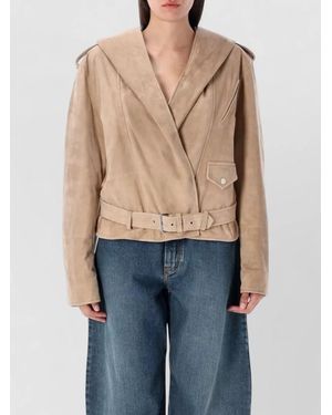 Alaïa Suede Hooded Biker Jacket - Blue