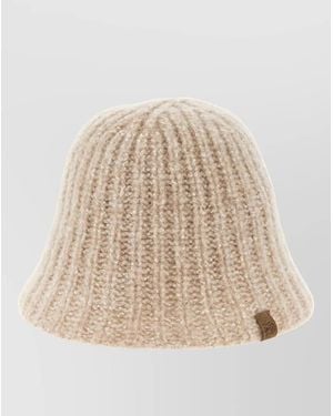 Brunello Cucinelli Ribbed Cashmere Bucket Hat - Natural