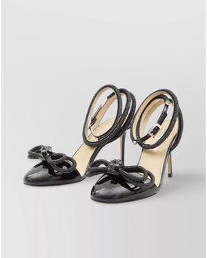 Mach & Mach Leather Crystal-Embellished Closed-Toe Sandals - Multicolour