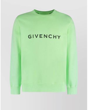 Givenchy Ribbed Crew-Neck Cotton Sweatshirt With Slim Fit - Green