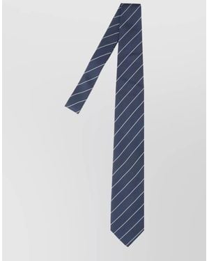 Lardini Striped Tie Adjustable Length Slim Shape - Blue
