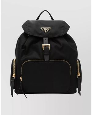 Prada Functional Backpack With Adjustable Straps And Pocket - Black