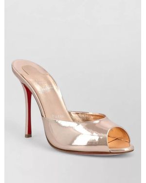 Christian Louboutin Dolly Leather Mules Peep Toe Sole - Pink