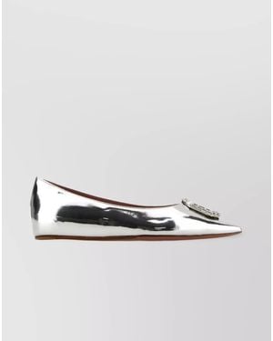 AMINA MUADDI Leather Camelia Ballerina Flats - Metallic