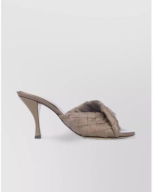 Bottega Veneta Leather Mule Sandals - Grey