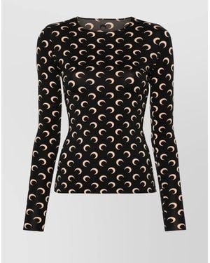 Marine Serre Crescent Moon Printed T-Shirt - Black