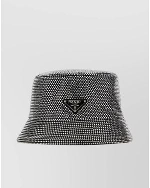 Prada Embellished Bucket Hat - Grey