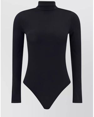 Wolford Cotton Blend Roll-Neck Long-Sleeve Bodysuit - Blue