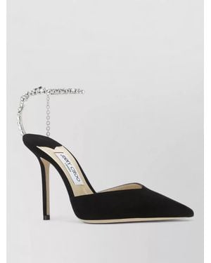 Jimmy Choo Saeda 100 Suede Court Shoes Slingback Strap - Black