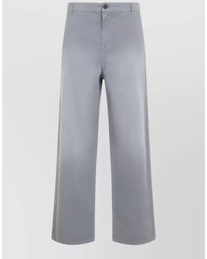 Miu Miu Relaxed Workwear Trousers Belt Loops Pockets - Grey