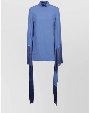Taller Marmo Fringed Mini Dress - Blue
