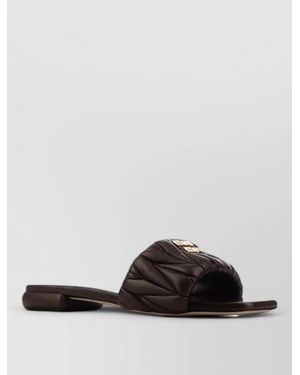 Miu Miu Slides Flat Sole Open Toe Quilted Design - Multicolour