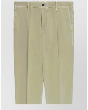 Incotex Trousers Belt Loops Pleated Front Straight Leg - Green