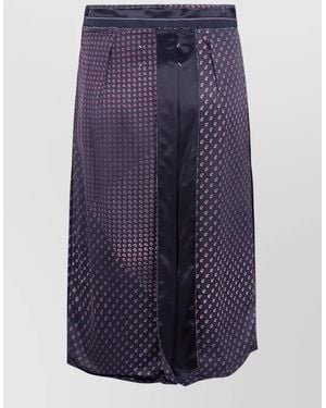 Maison Margiela Paisley Midi Skirt High Waist Satin - Blue