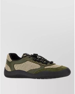 Prada Leather Lace-Up Sneakers - Multicolor