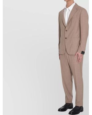 Tagliatore Virgin Wool Silk Single Breasted Suit - White