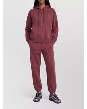 adidas By Stella McCartney Logo Organic Cotton Blend Straight-Leg Trousers - Red