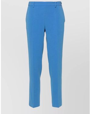 Alberto Biani Cady Trousers Tapered Leg Belt Loops - Blue