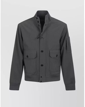 C.P. Company Medium Jacket With Ribbed Collar And Pockets - Gray