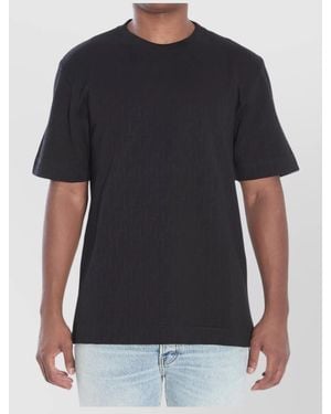 Fendi Monogrammed Geometric Pattern Crew Neck T-Shirt - Black