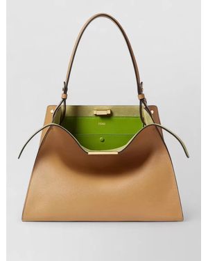 Fendi Tote Bag Structured Shape Top Handle - Multicolour