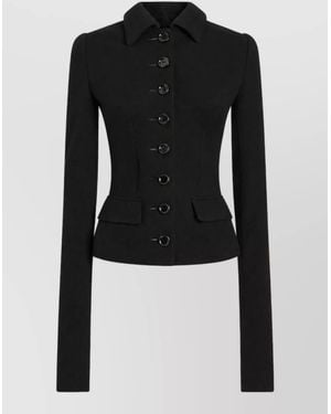 Dolce & Gabbana Virgin Wool Slim-Fit Single-Breasted Coat - Black