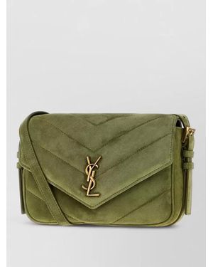 Saint Laurent Loulou Toy Suede Shoulder Bag - Green