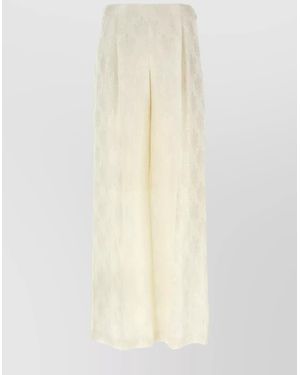 Fendi Silk Wide-Leg Trousers - White