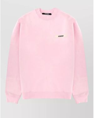 Jacquemus Grosgrain Logo Crew Neck Sweatshirt - Pink