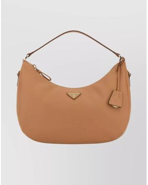 Prada Curved Handbag-Tone Hardware - White