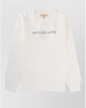 Michael Kors Logo Crew Neck Sweatshirt Long Sleeves - White