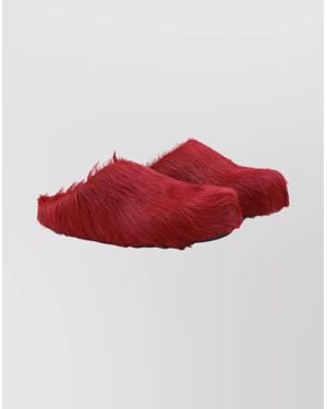 Marni Calf Hair Mules - Red