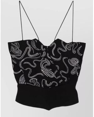 IRO Olympe Top Fitted Waist V Neckline - Black
