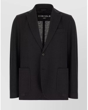 Circolo 1901 Single-Breasted Silk Blend Blazer - Black