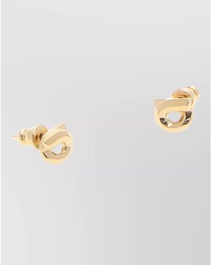 Ferragamo Circular Stud Earrings Polished Metal Design - Multicolor
