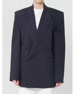 Frankie Shop Monterey Structured Wool Blend Blazer - Blue
