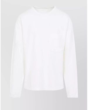 Lemaire Long Sleeve Crew Neck T-Shirt With Pocket - White