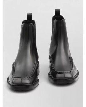 Saint Laurent Joe Leather Chelsea Boots Lug Sole - Black