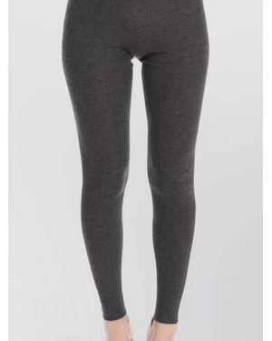 Dolce & Gabbana Cashmere Ribbed Slim-Fit Leggings - Grey
