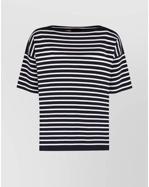 Roberto Collina Striped Knitted T-Shirt - Black