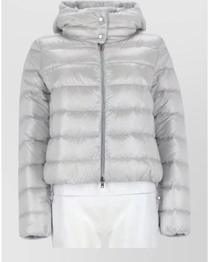 Herno Hooded Quilted Long Coat Outerwear - Gray