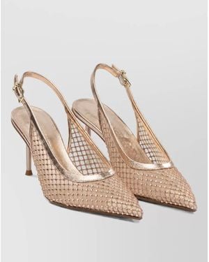 Sergio Levantesi Leather Slingback Court Shoes - Natural